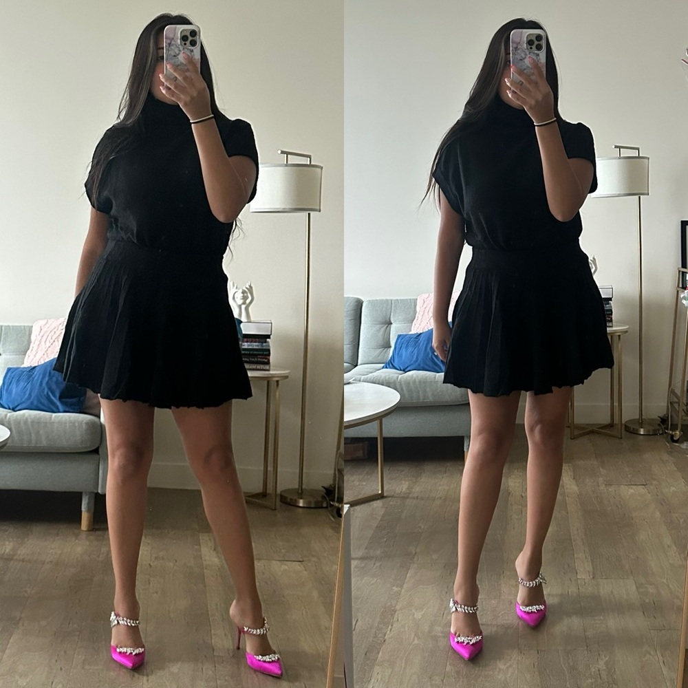 No Time To Waste Turtleneck Top and Pleated Skirt Set - Picture 6 of 12